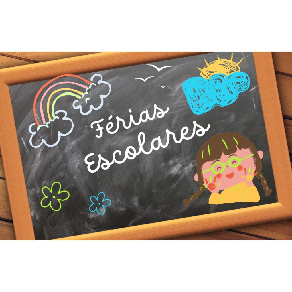 lousa escolar escrito férias escolares